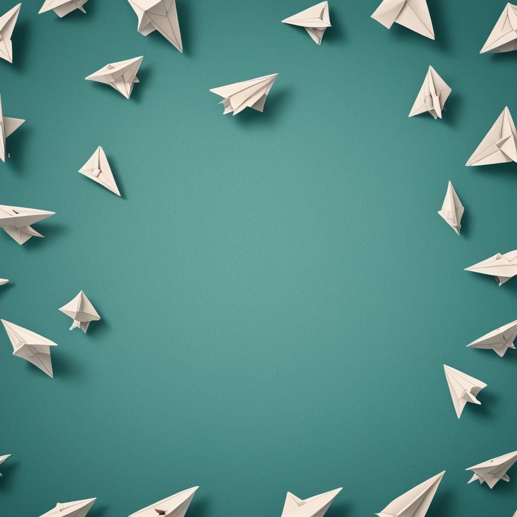 Paper Airplane in Wes Anderson Style