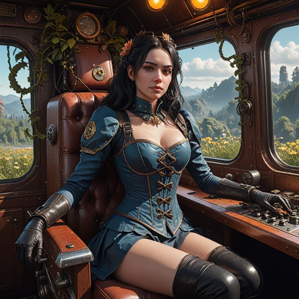 Steampunk Aesthetic: Majestic Spaceship Reclaimed by Nature