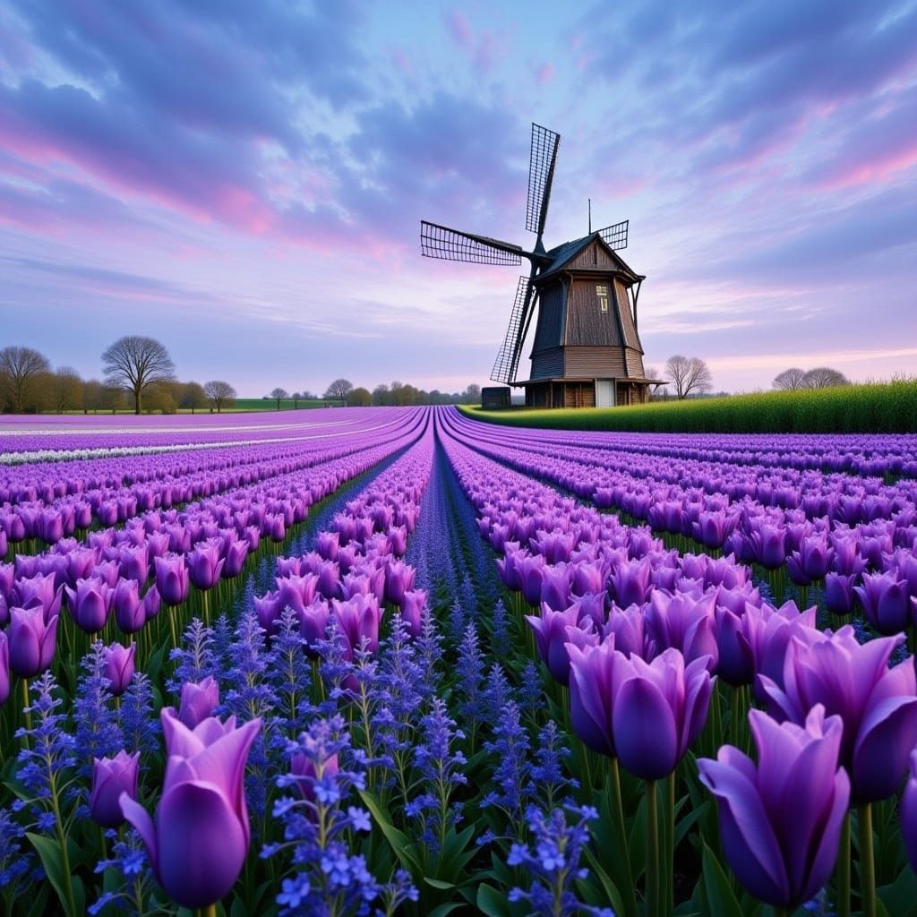 Purple Tulip Field