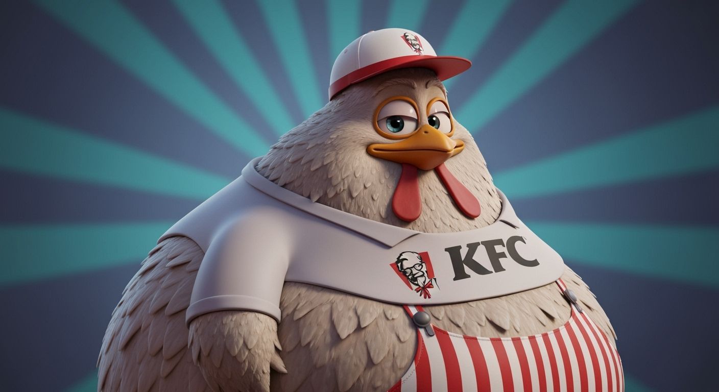Chicken Worker at KFC in Pixar Style
