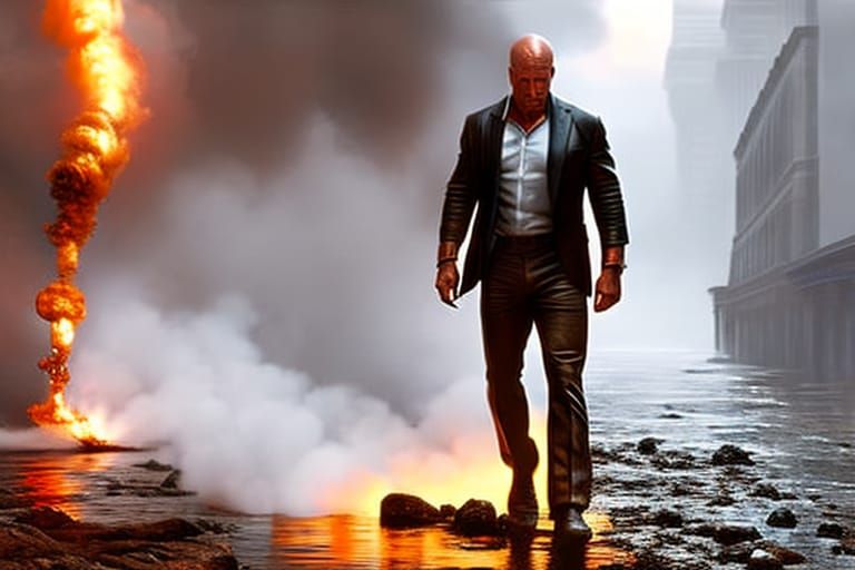 John McClane in Air Vent: Gritty Realism