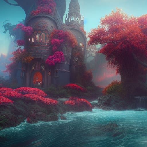 Fantastical Seaside Meeting in Deep Color