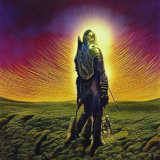 Astronaut Gazing at Nebulae in Cosmic Surrealism