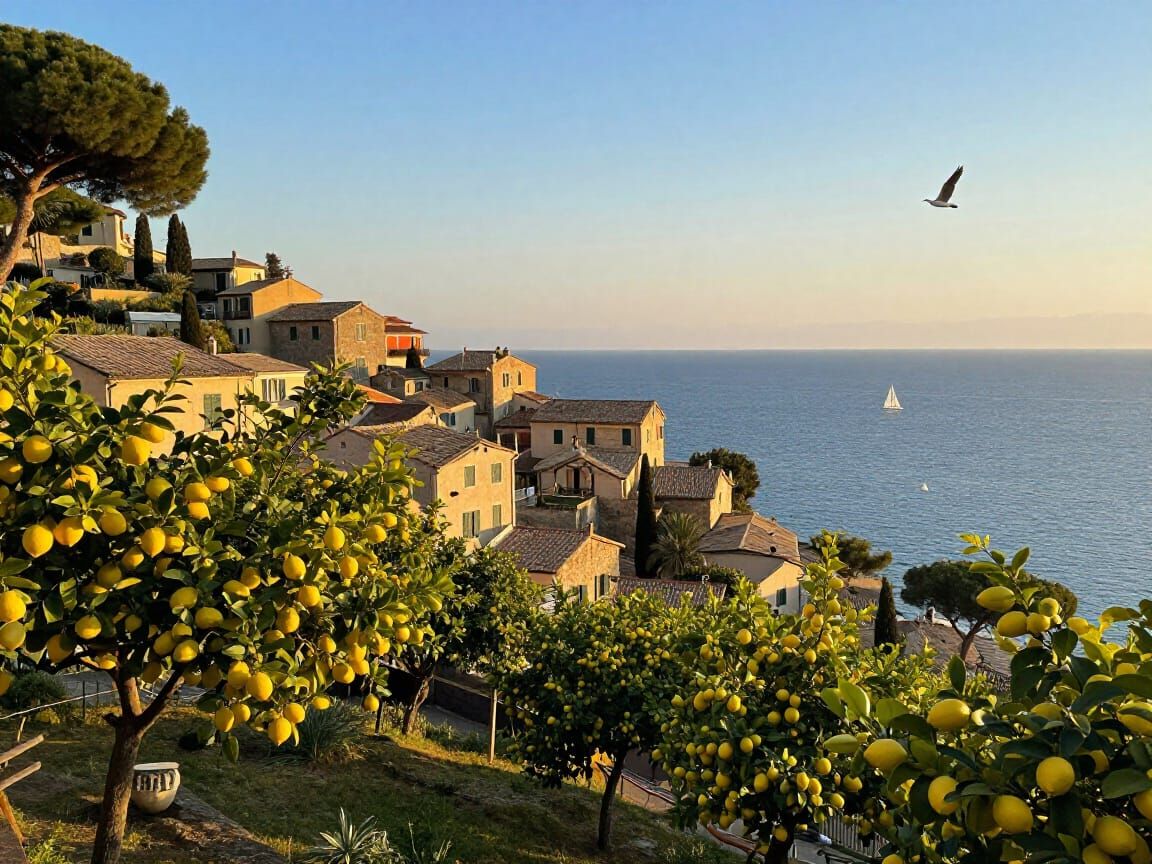 Golden Afternoon on Italian Mediterranean Coast