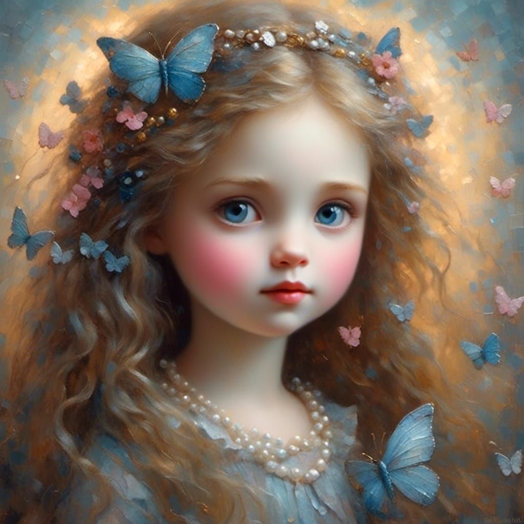 Alice in Wonderland Portrait with Bunny