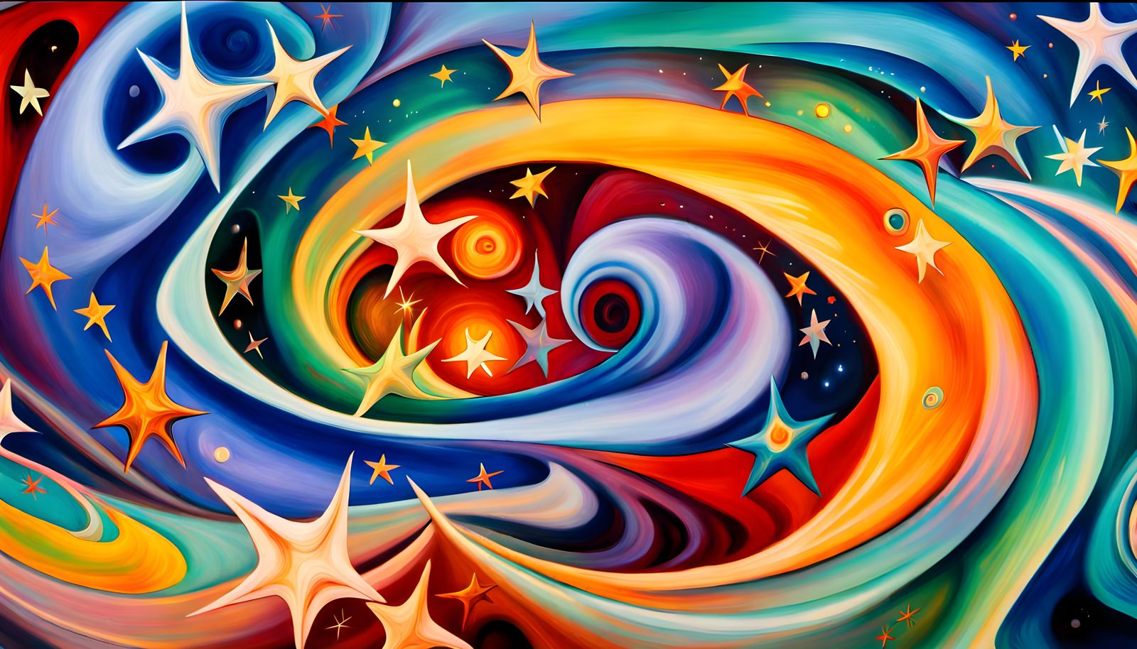 Iridescent Star Cluster Formation in Abstract Expressionism