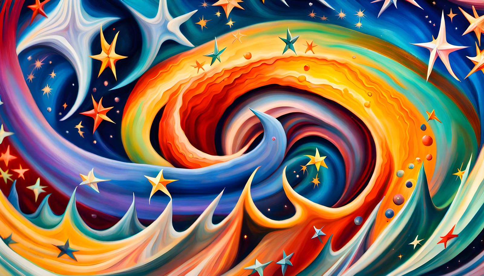 Iridescent Star Cluster Formation in Abstract Expressionism