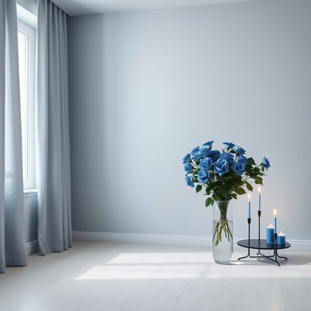 Serene Blue-Gray Interior in Minimalist Style