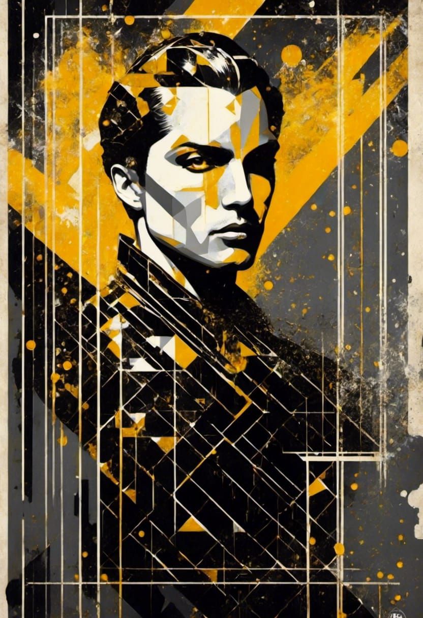 Art Deco Matrix in Black, White, and Gold