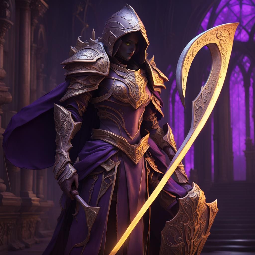 Magic Armor with Scythe: Dark Fantasy Concept Art