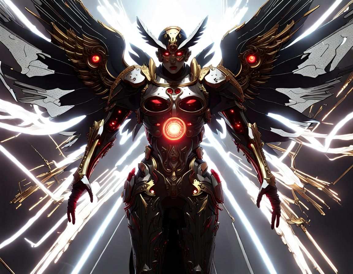 Dynamic Manga Archangel in Radiant Suit