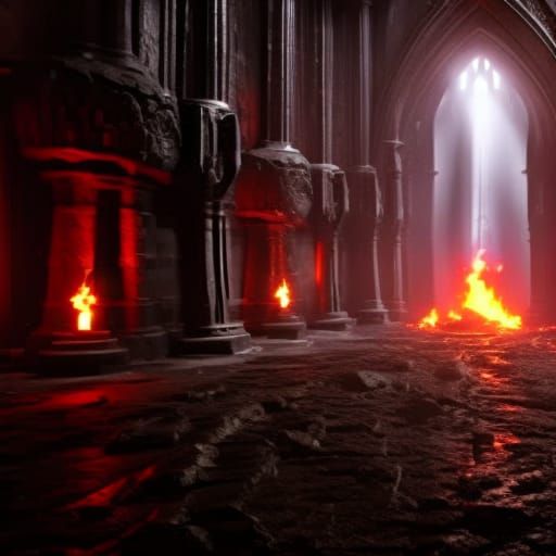 Evil Lich in Dark Temple: Hyperrealistic Fantasy Art