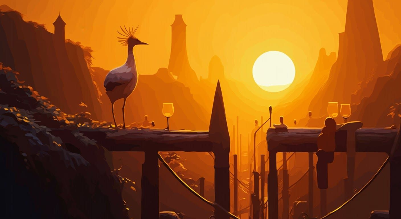 Vibrant Watercolor Painting with Abstract Fractal Elements