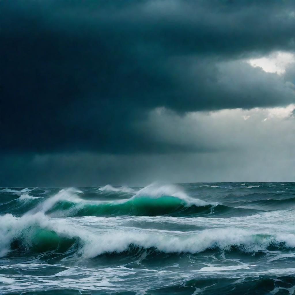 Epic Hurricane Swirling Over the Ocean in Cinematic Style