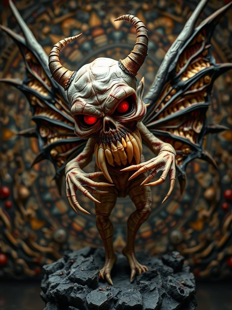 Wicked Tooth Fairy Sculpture in Dark, Byzantine Style