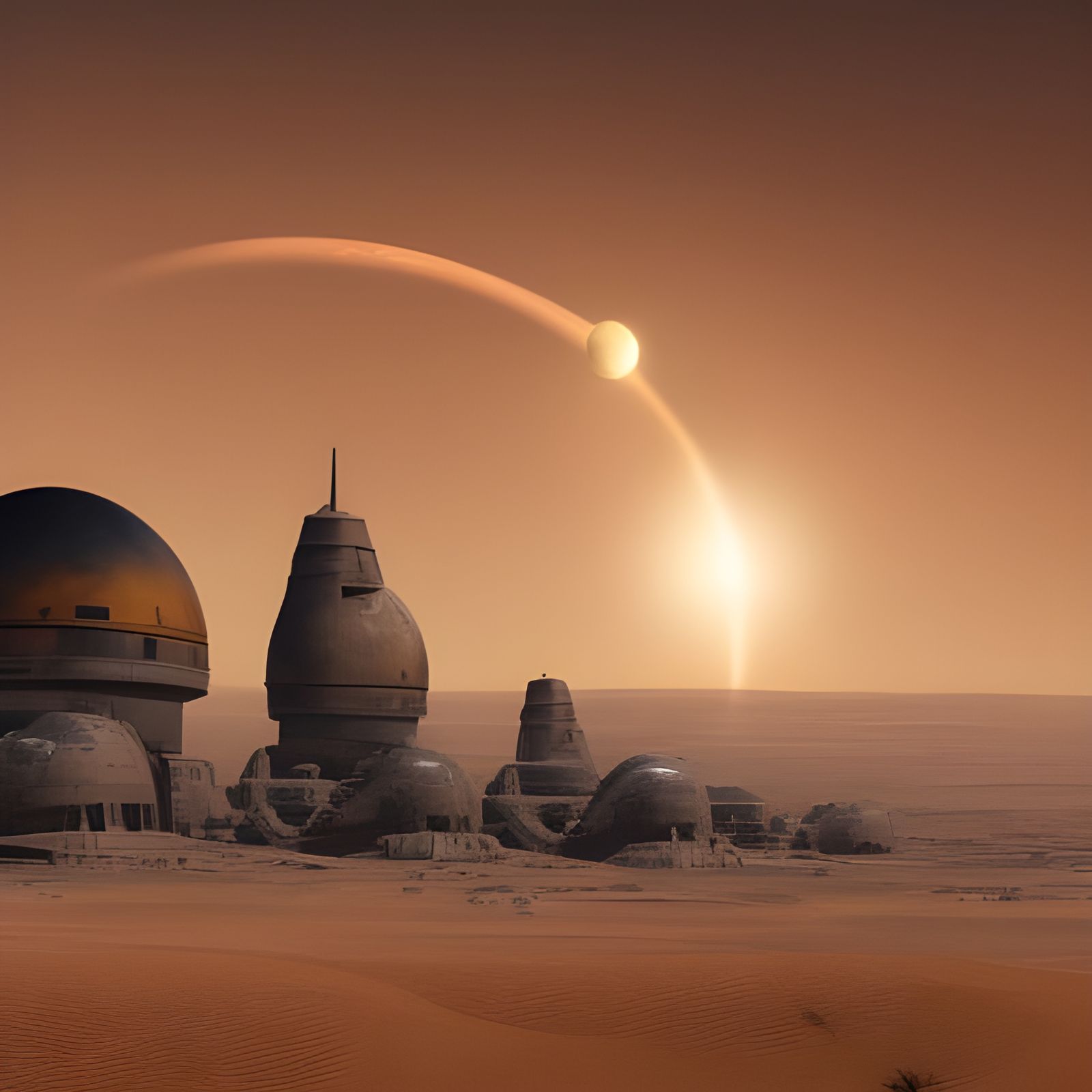 Tatooine Sky with Three Moons Digital Painting