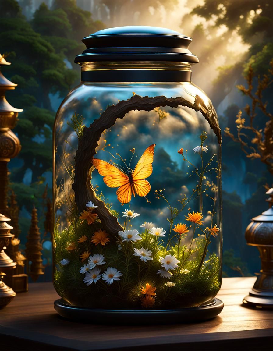 Fairy in a Jar: Detailed Matte Painting