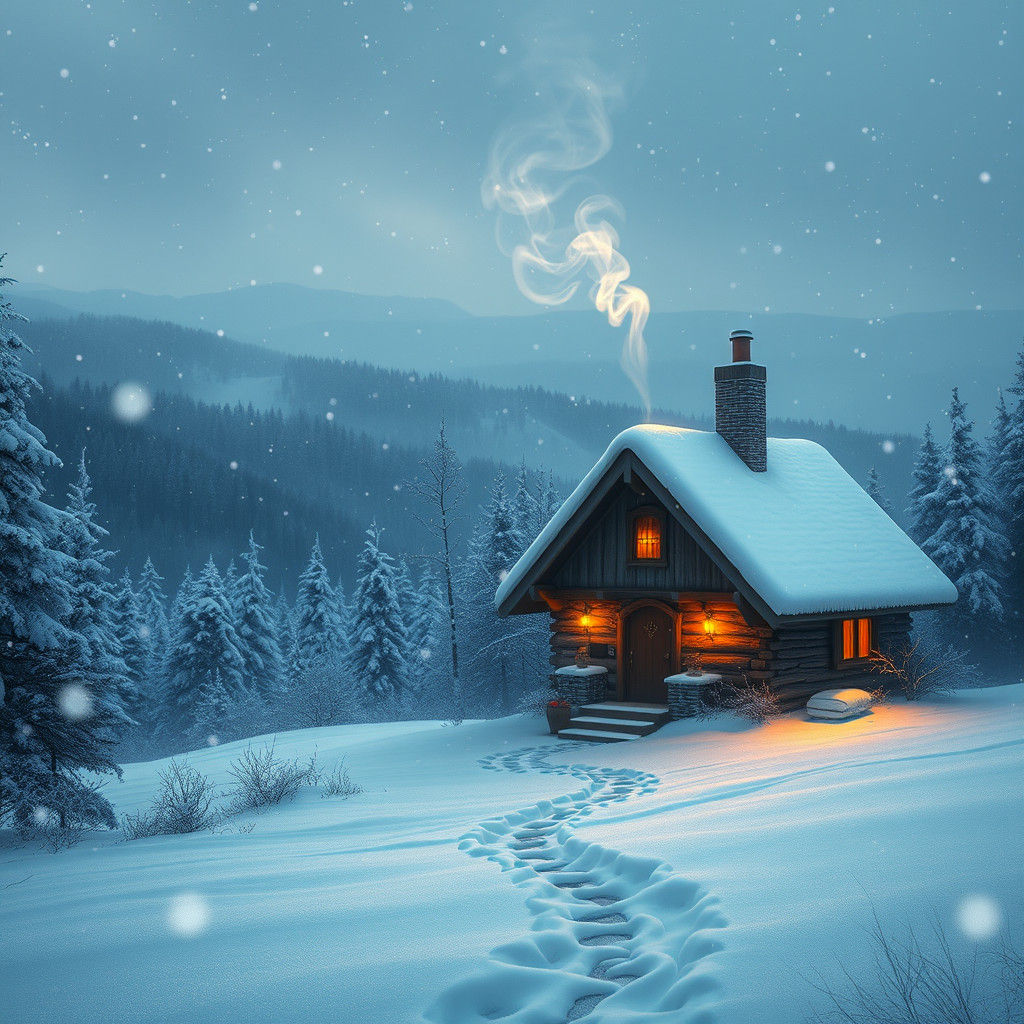 Enchanting Winter Landscape with Golden Light