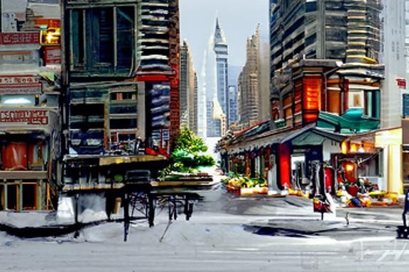 New York City Street: American Architecture in Photo Style