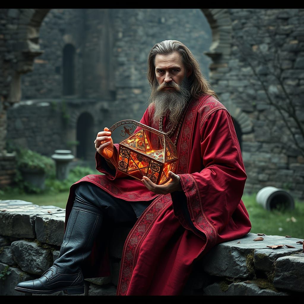 Renaissance Gentleman with Magical Artifact