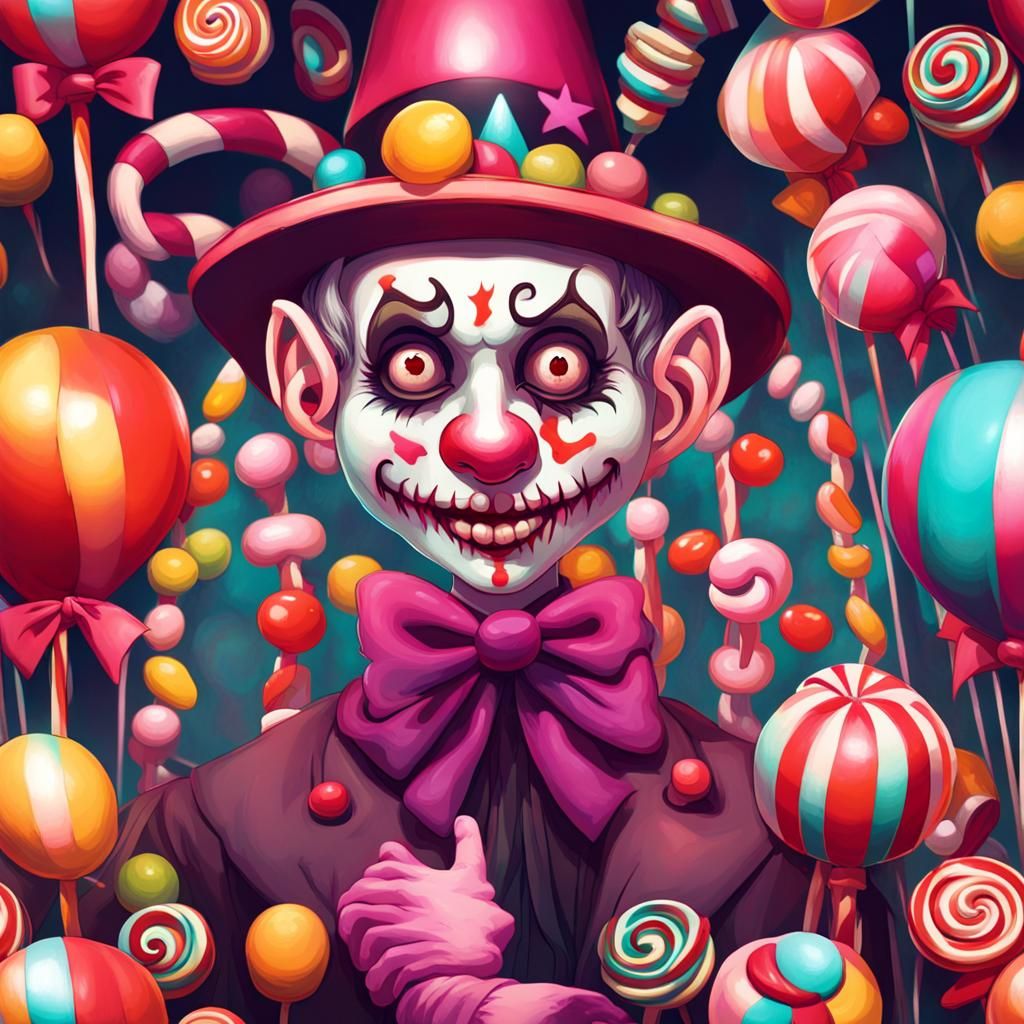 Cursed Carnival: Macabre Magicians in Candy Art Style