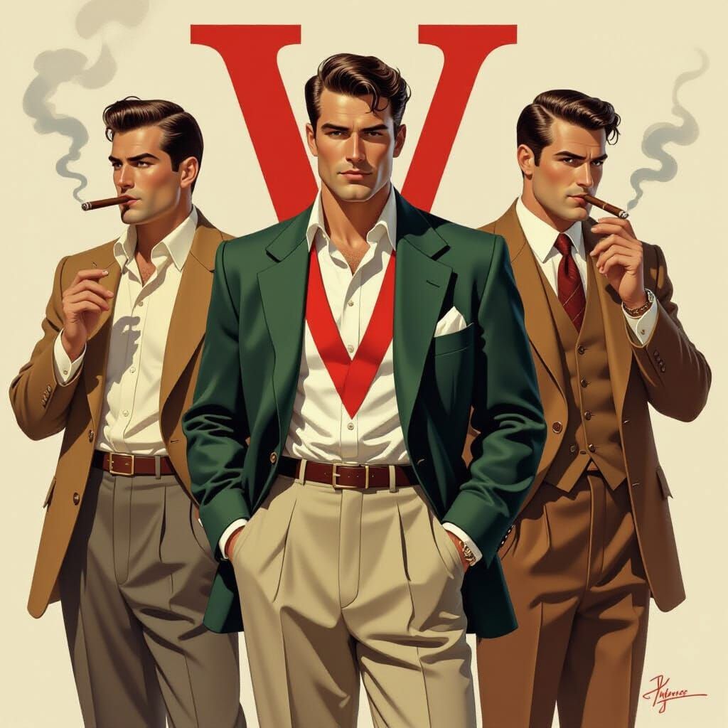 Vintage 1950s Men's Fashion in Retro Style