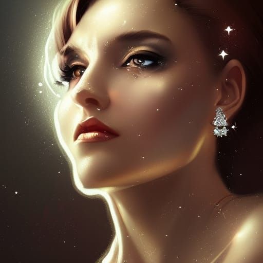 Diamond Woman Portrait in Hyperdetailed Style