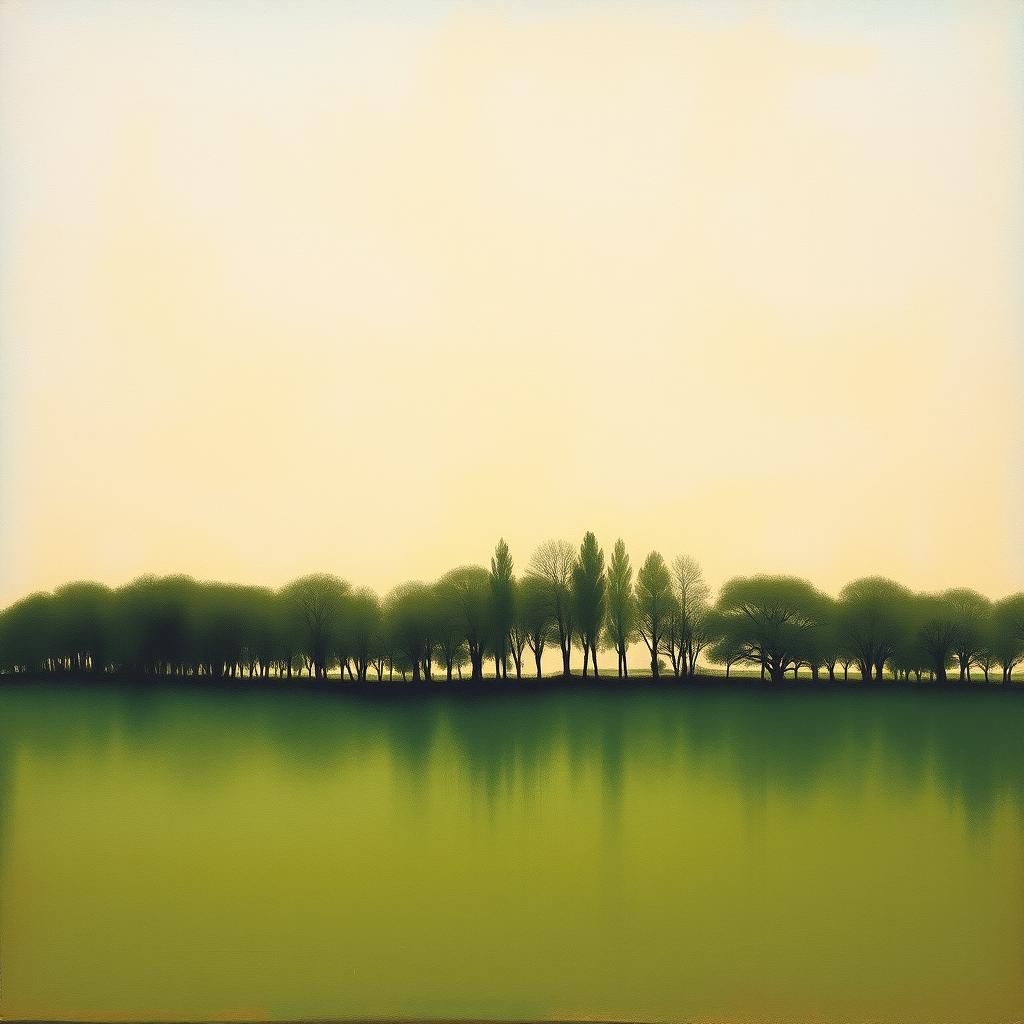 Abstract Treeline in Color Field Style