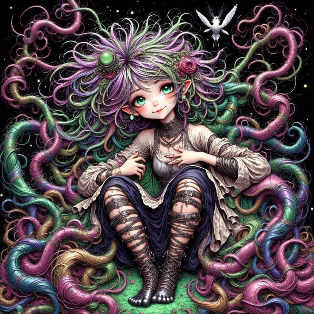 Adorable Girl with Bio-Mechanical Enhancements in 80s Anime ...