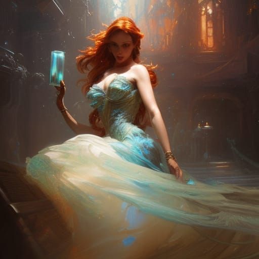 Intricate Oil Painting of Cinderella's Stepmother