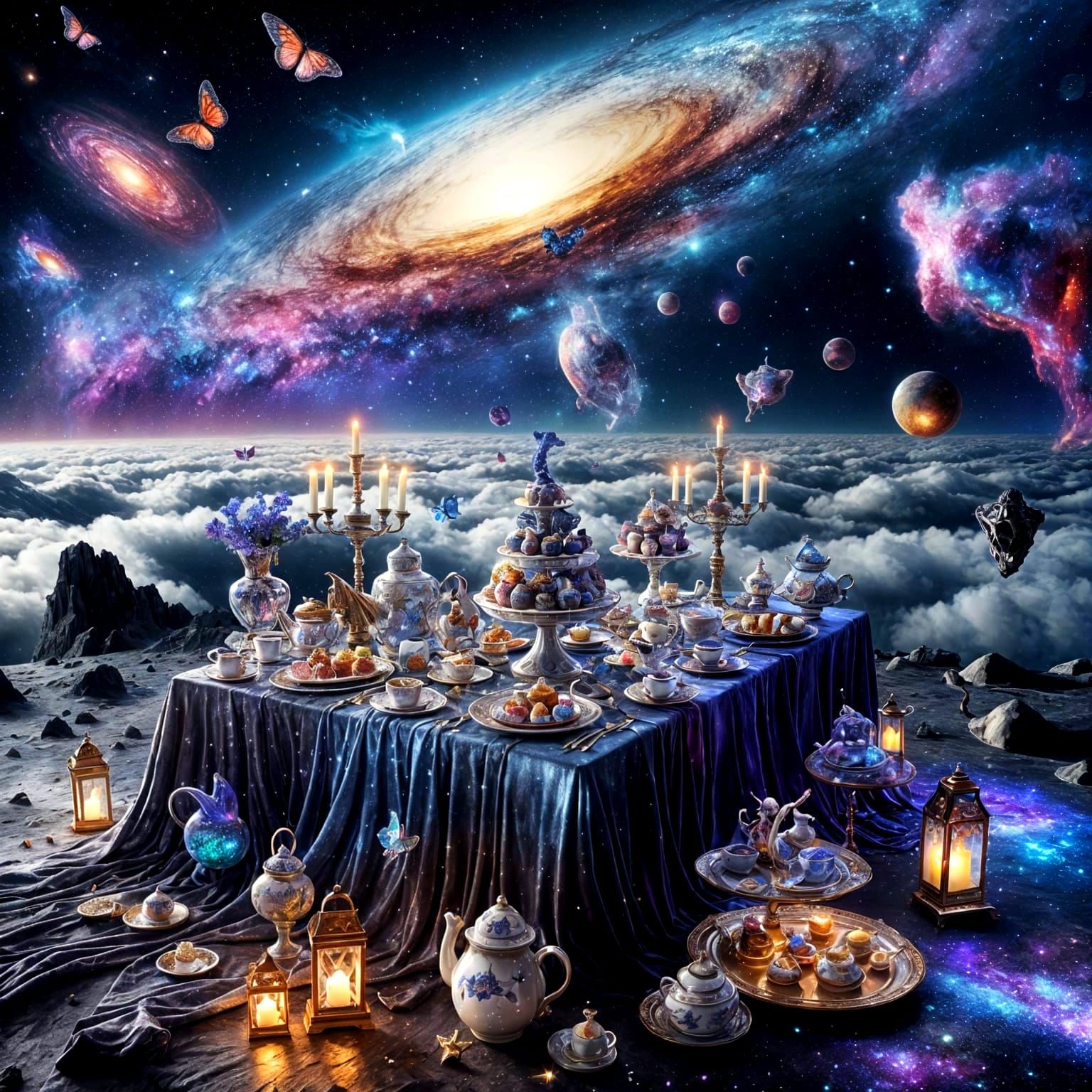 Cosmic Tea Party on Distant Asteroid