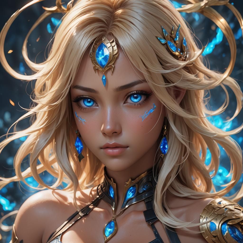 Captivating Blonde Avatar in 3D Anime Art Style