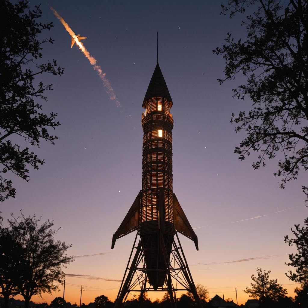 Wicker Rocket at Twilight