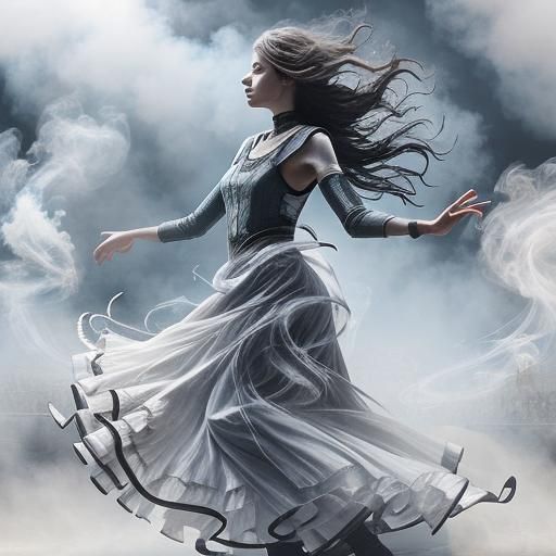 Smoky Mist Dancer in Surreal Fog