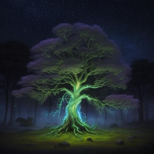 Mystical Floating Bonsai Tree in Ethereal Landscape