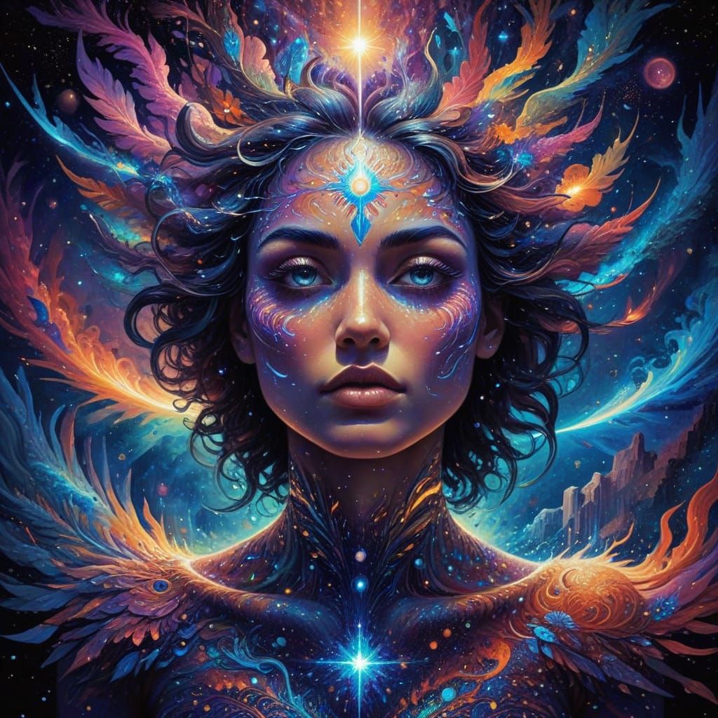 Vibrant Futuristic World in Iridescent Hues