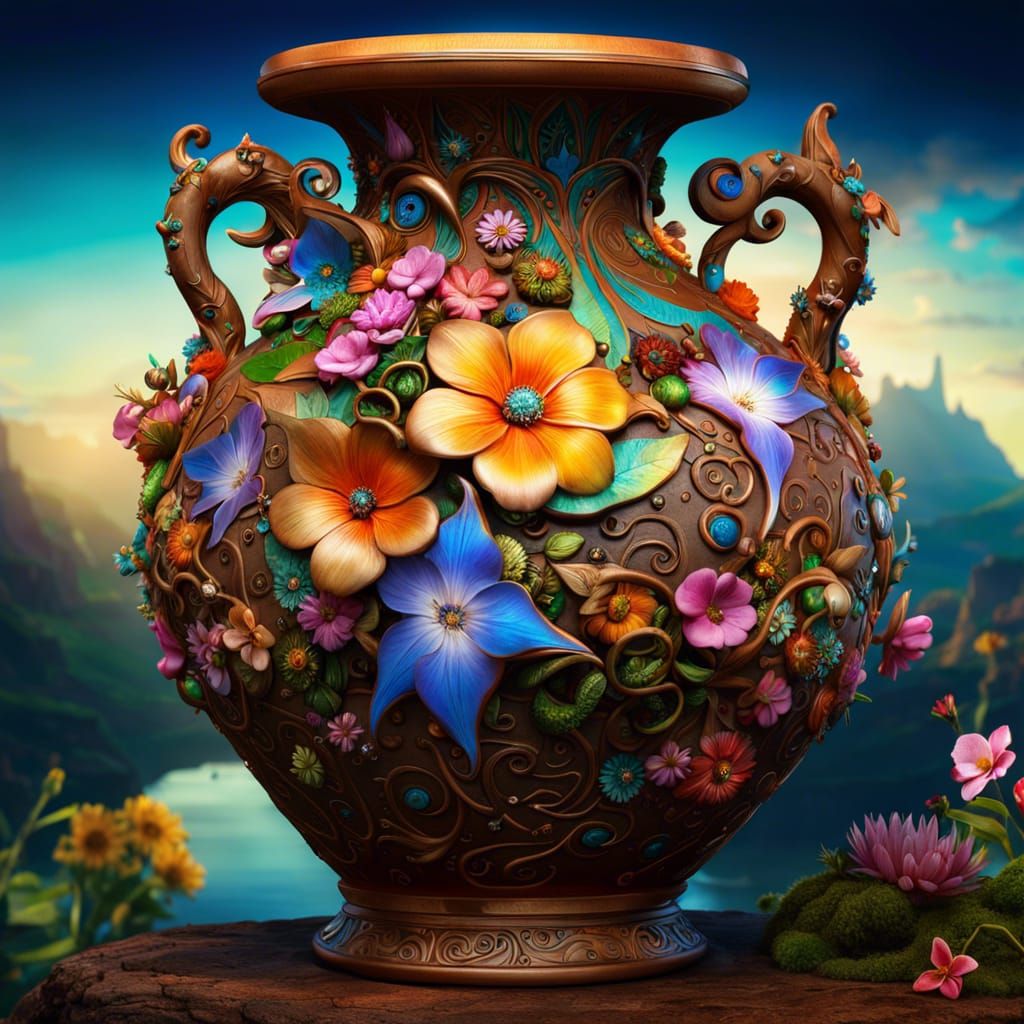 Enchanted Fairy Vase: Fantasycore Digital Art