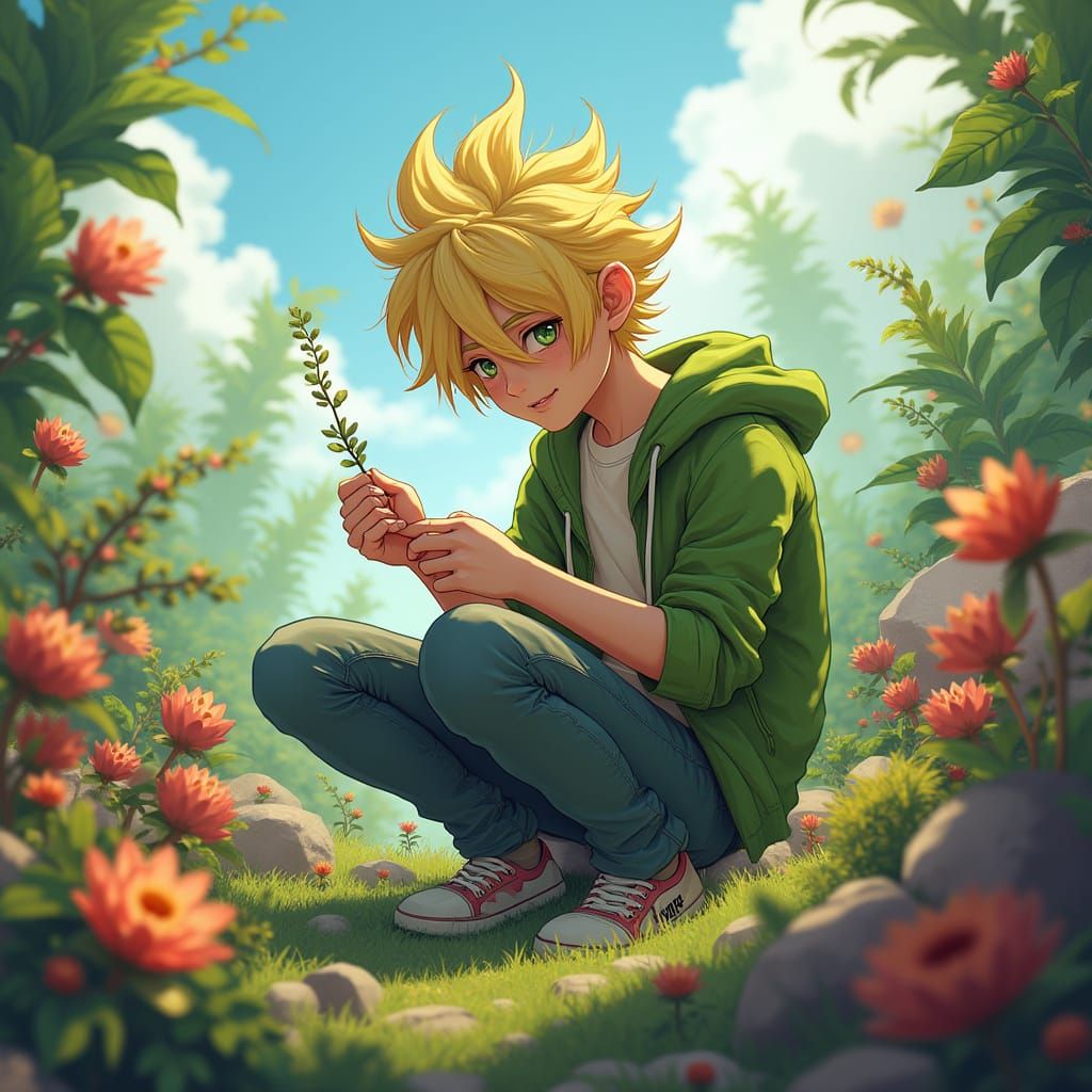 Teenager Battles Monster Plants in Anime-Inspired 3D Art