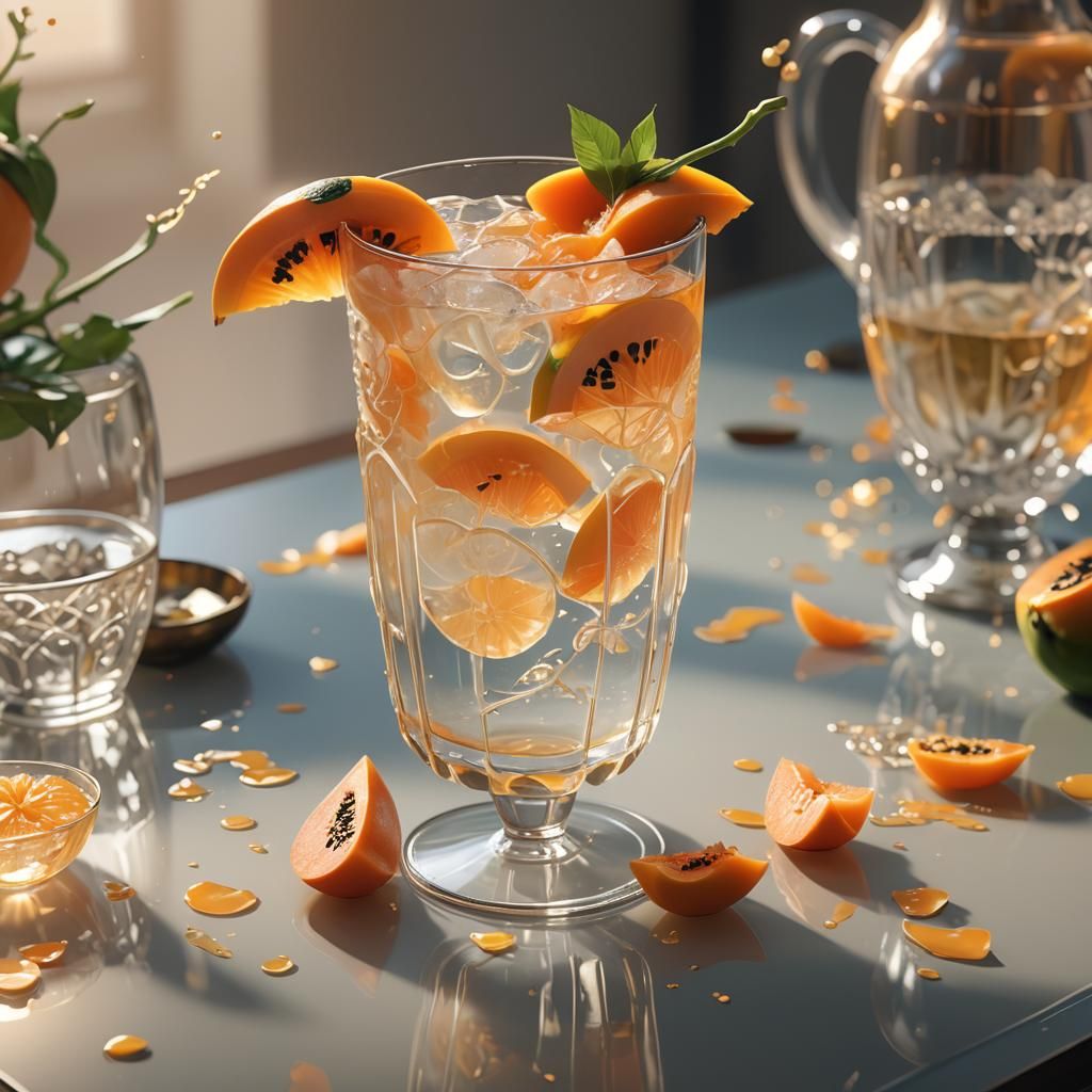 Ginger Beer and Papayas in Vibrant 3D Anime Art