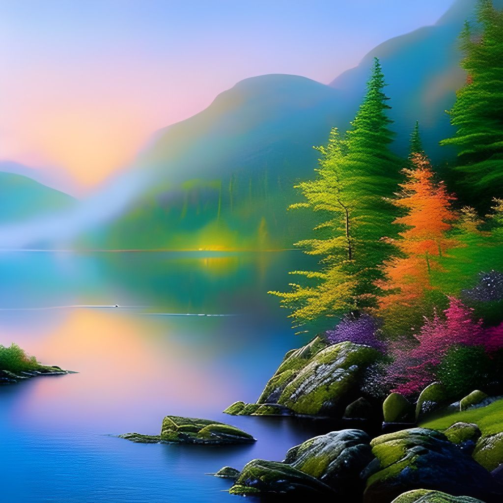 Jordan's Pond: A Hyperdetailed Fantasy Scene