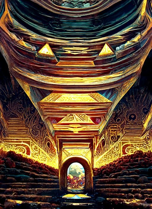 El Dorado: A Polychromatic Aztec Cityscape