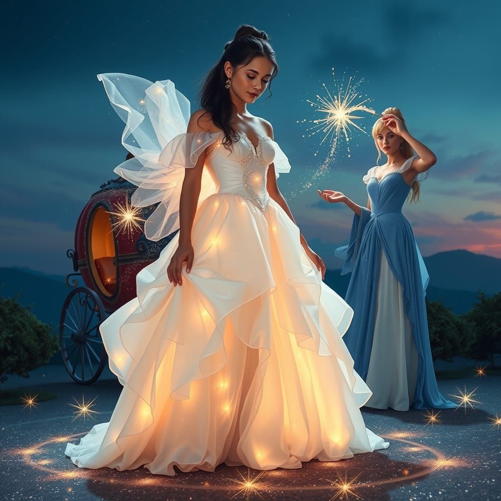 Cinderella's Magical Transformation by the Fairy Godmother