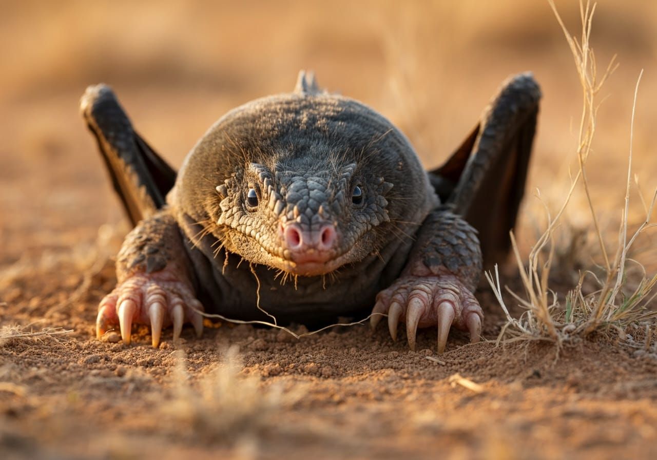 African Mole Dragon in Velvet Black Scales