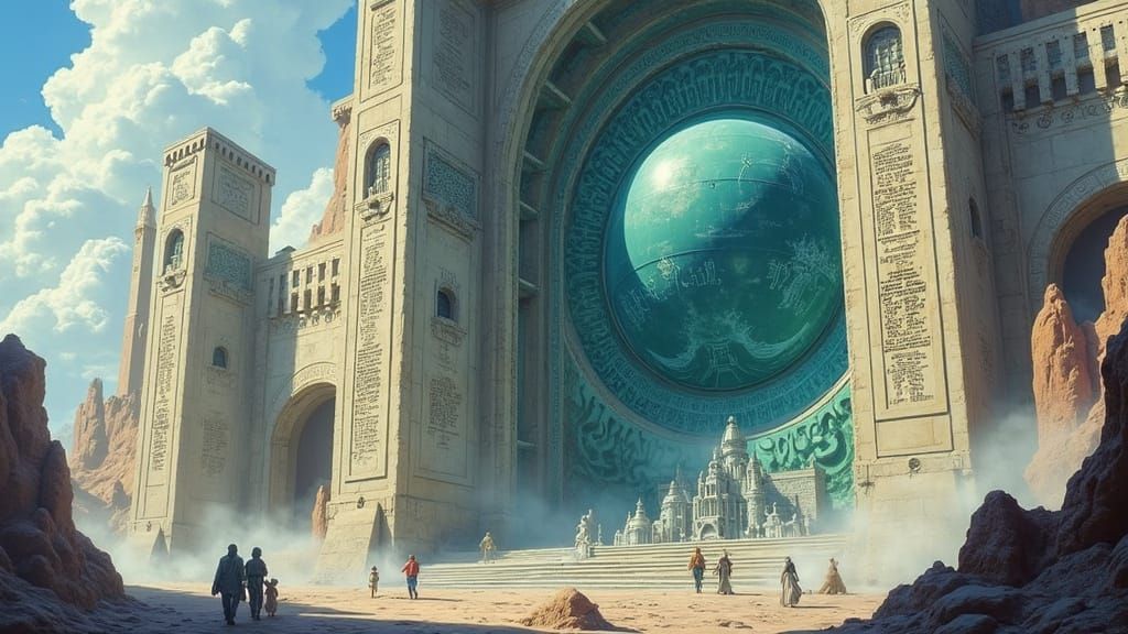 Alien Inscriptions on Monumental Sci-Fi Architecture