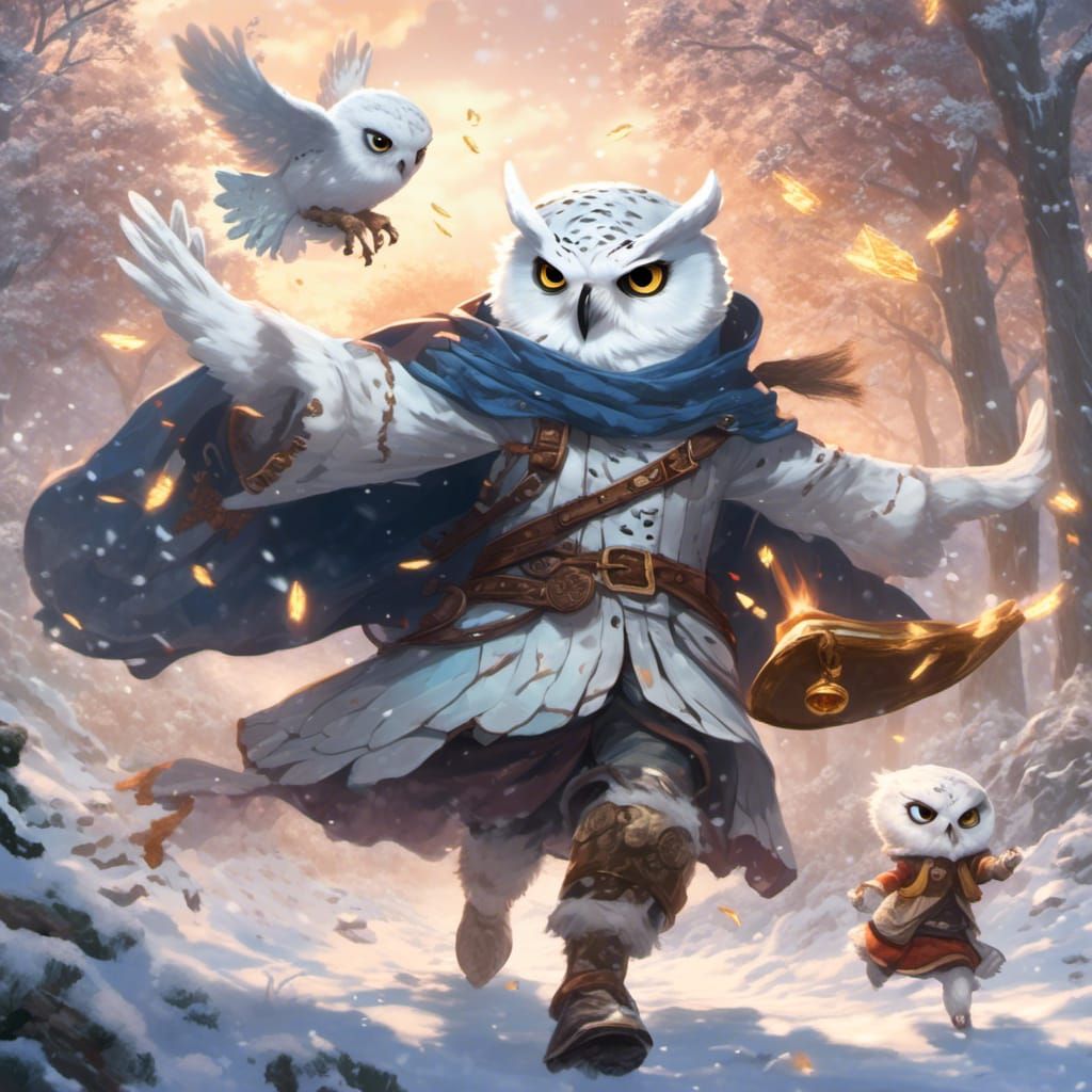 Anime Owl Wizard Runs Pillow Fight Royale