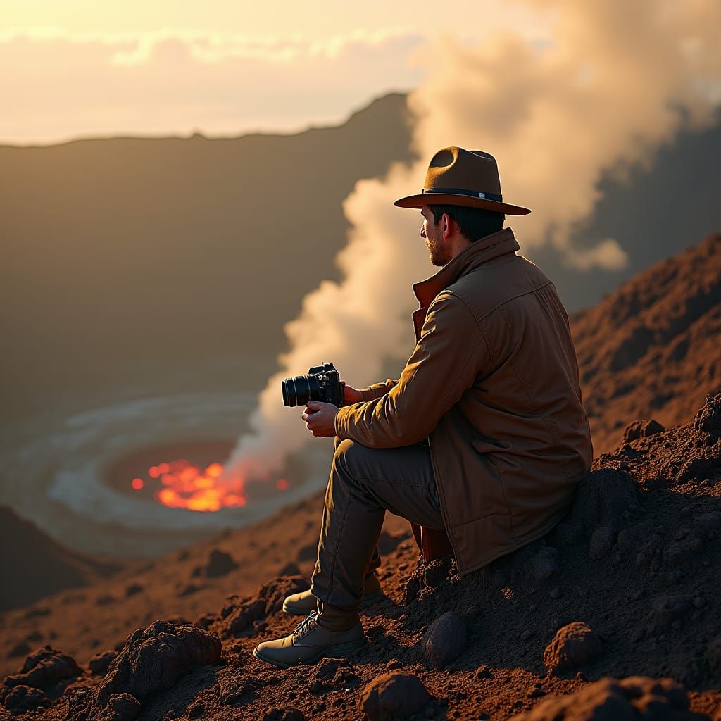 Salamander Photographer at Etna Volcano