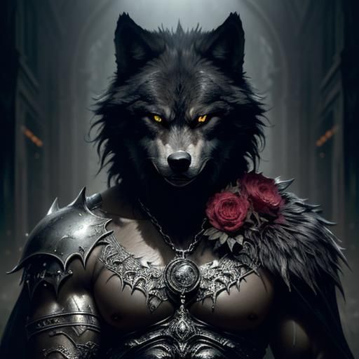 Hyperrealistic Werewolf Portrait in a Dark Fantasy Style