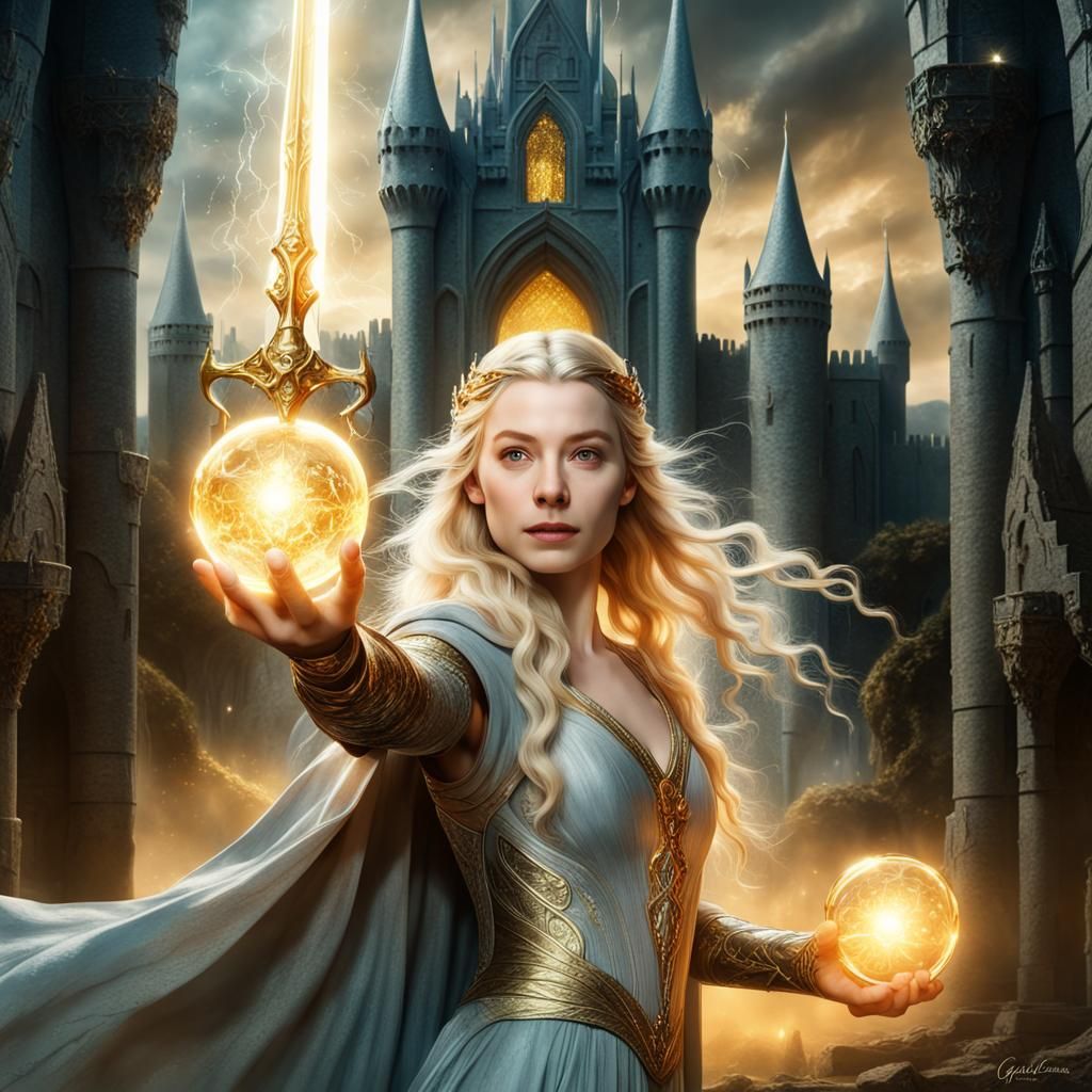 Galadriel Portrait in High Fantasy Style