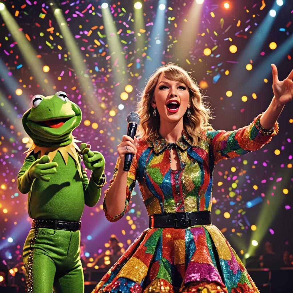 Tailor Swift and  Kermit-the-frog