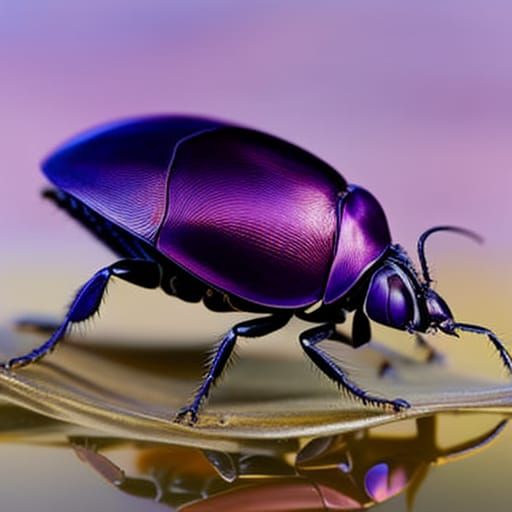 Dramatic Portrait of Purple Scarab Beetle